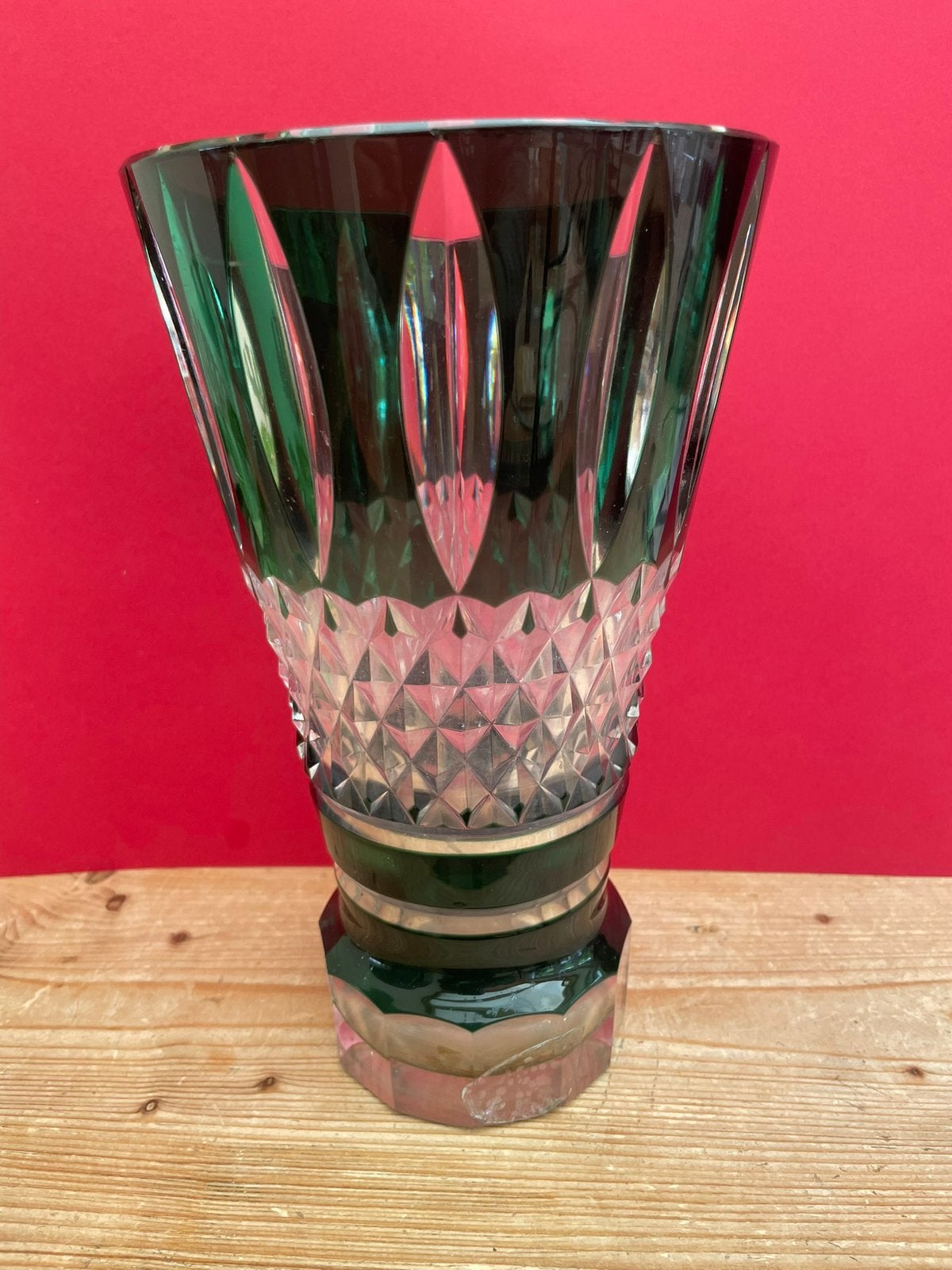 Vase Val Saint Lambert cristal  signé Pièce Unique P.U., Enlèvement ou Envoi