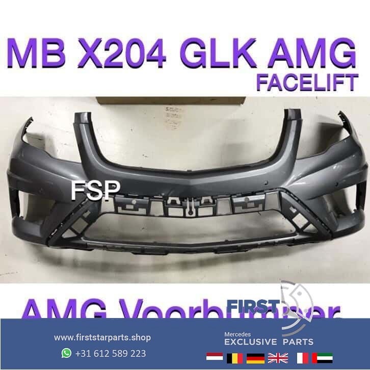 X204 Facelift GLK AMG Voorbumper Mercedes origineel grijs MB, Gebruikt, -, Voor, Ophalen of Verzenden