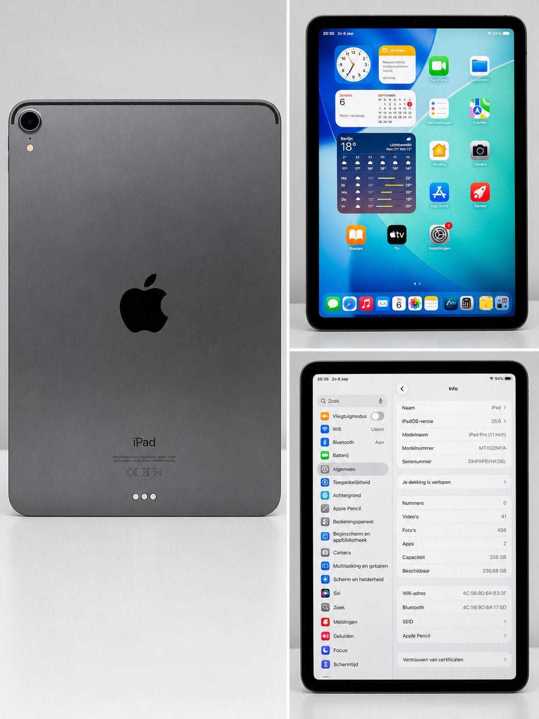 iPad Pro 11” 256GB WiFi + Apple Pencil 2 | Zeer nette staat, Computers en Software, Apple iPads, Apple iPad, Ophalen of Verzenden