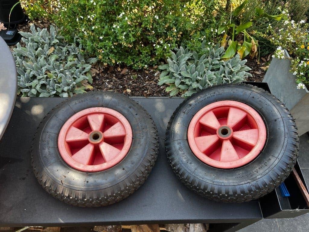 Wielen standtrailer of kruiwagen 4.8 x 4, Tuin en Terras, Kruiwagens, Ophalen, Gebruikt