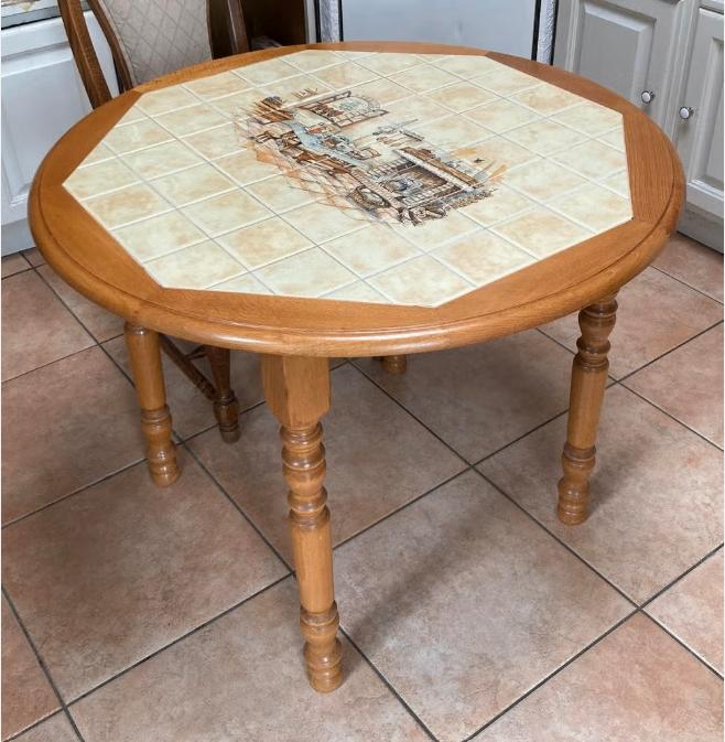 Table ronde - cuisine, Maison & Meubles, Rond, 50 à 100 cm, Enlèvement, Utilisé