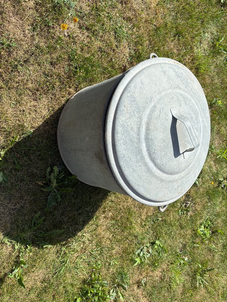 Zinken vat met deksel en kraantje, Tuin en Terras, Ophalen, Gebruikt