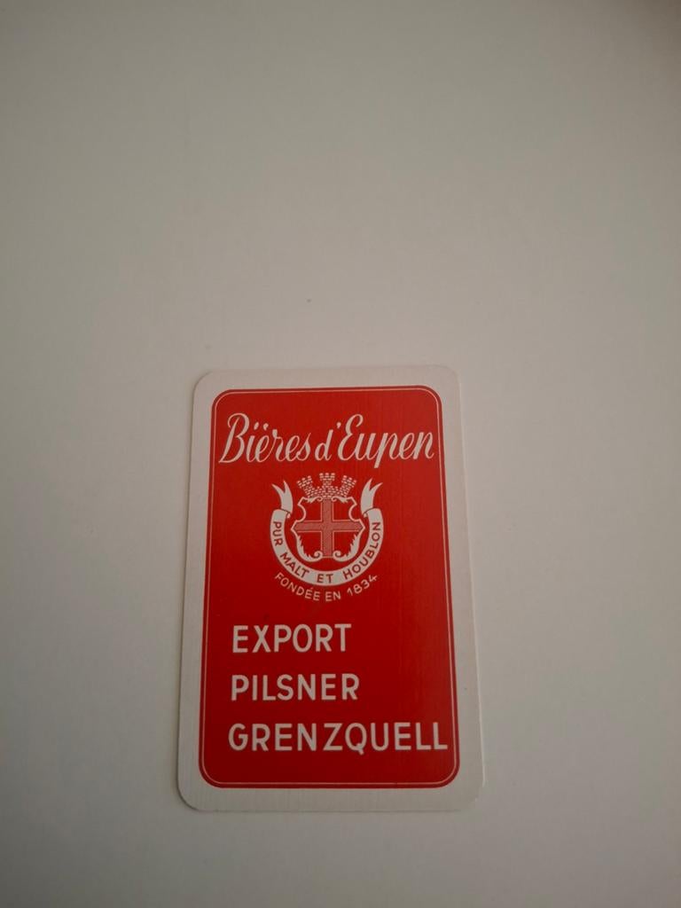 Ancienne carte à jouer Bieres d'Eupen, Enlèvement ou Envoi