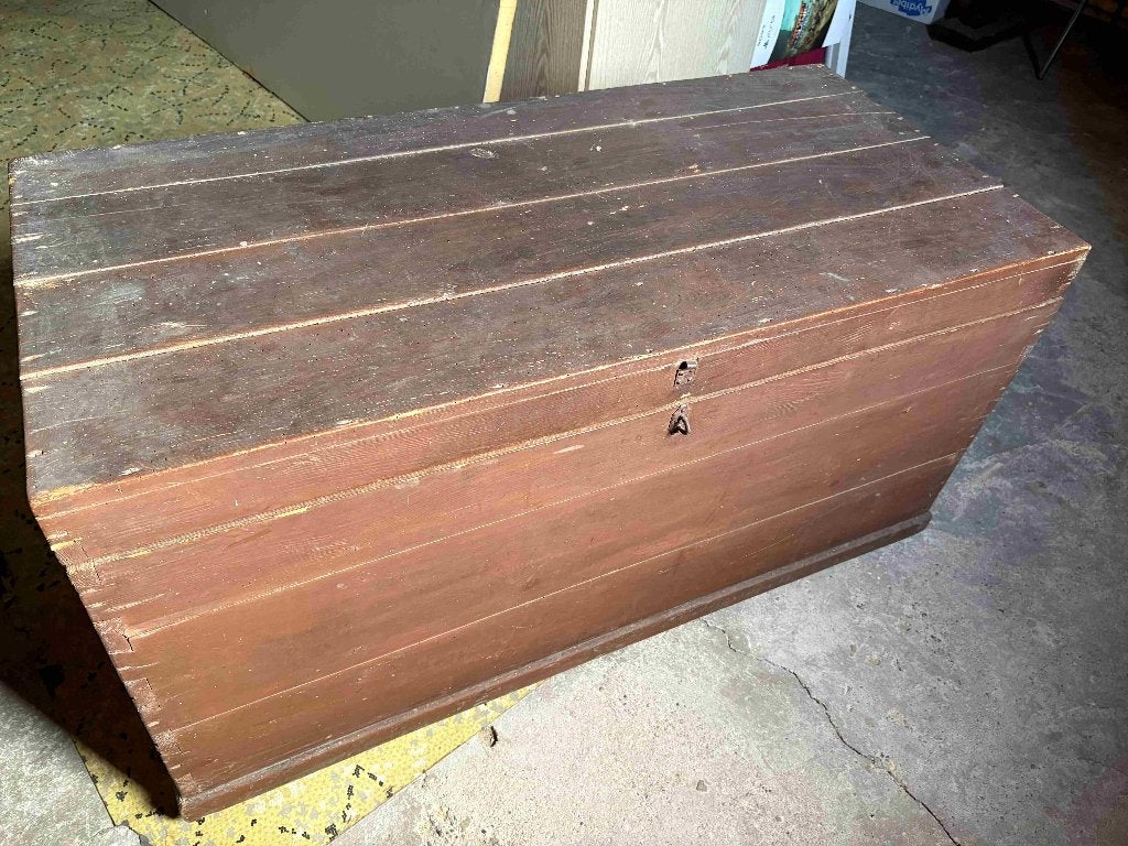 oude houten kist, Ophalen, Gebruikt