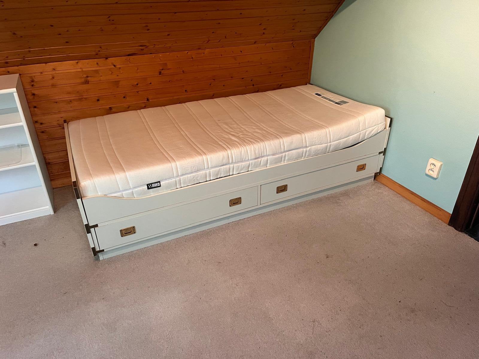 Eenpersoonsbed met laden, Ophalen, Gebruikt, Eenpersoons, Wit