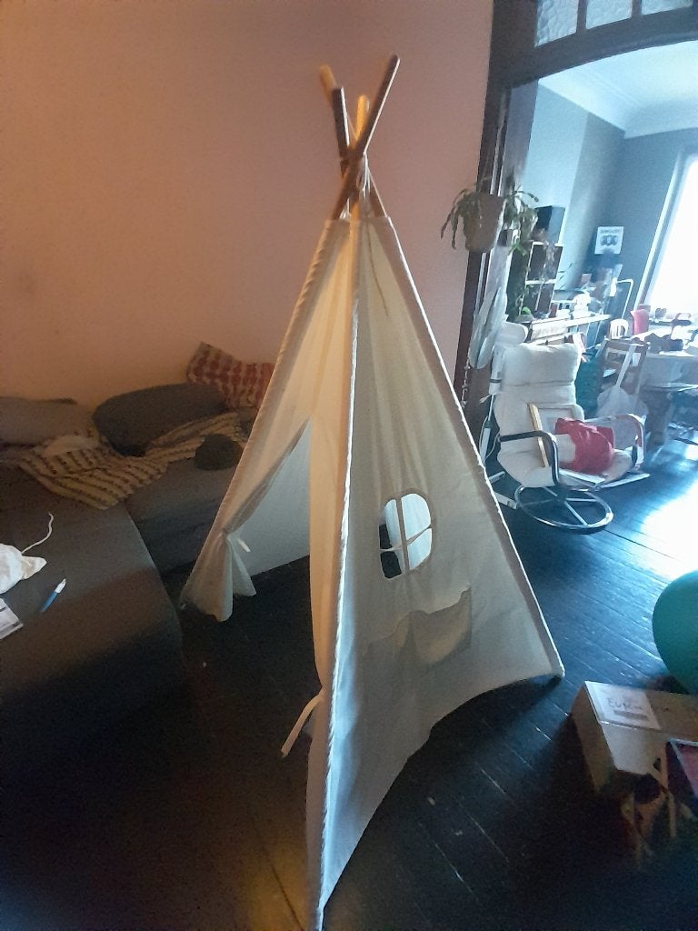 Tipi enfant bois et toile, Kinderen en Baby's, Speelgoed | Buiten | Speelhuisjes, Ophalen, Zo goed als nieuw, Hout