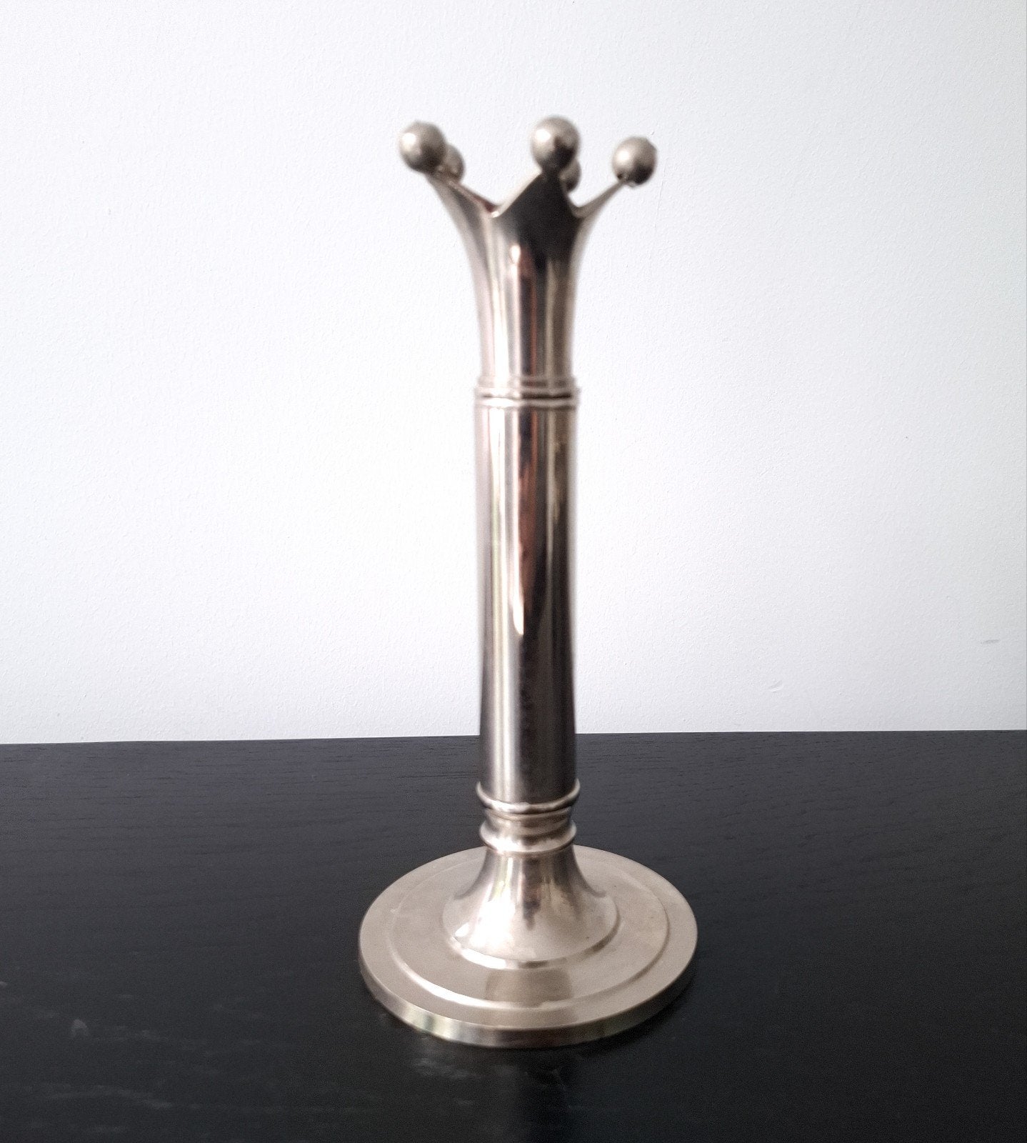Vintage scandinavische kroon kandelaar jaren 60, Antiek en Kunst, Ophalen of Verzenden