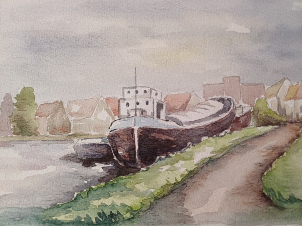 AQUARELLEN M. VAN DEN BEMPT op tekenpapier, Antiek en Kunst, Kunst | Tekeningen en Fotografie, Ophalen of Verzenden, Tekening