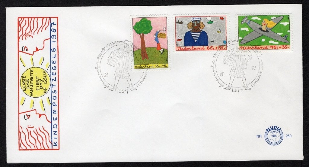 PAYS-BAS E250 FDC 1987 - Timbres pour enfants, Envoi, Après 1940, Affranchi
