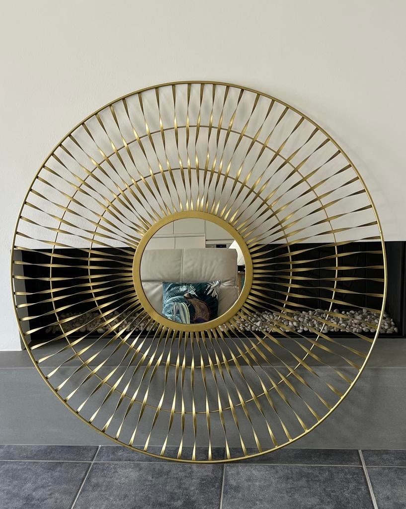 Miroir soleil rond en fer - D130cm, Ophalen, 100 tot 150 cm, Rond, 125 cm of meer