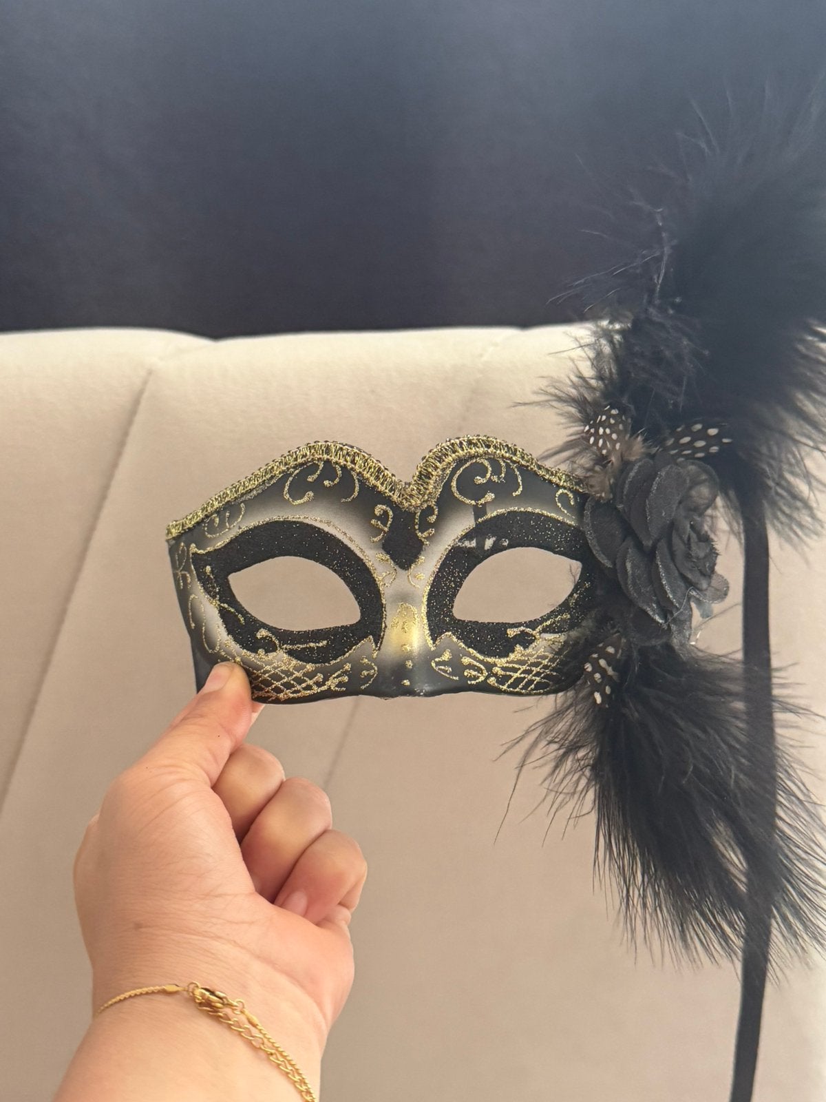 Masque noir doré venise, Enlèvement ou Envoi, Neuf