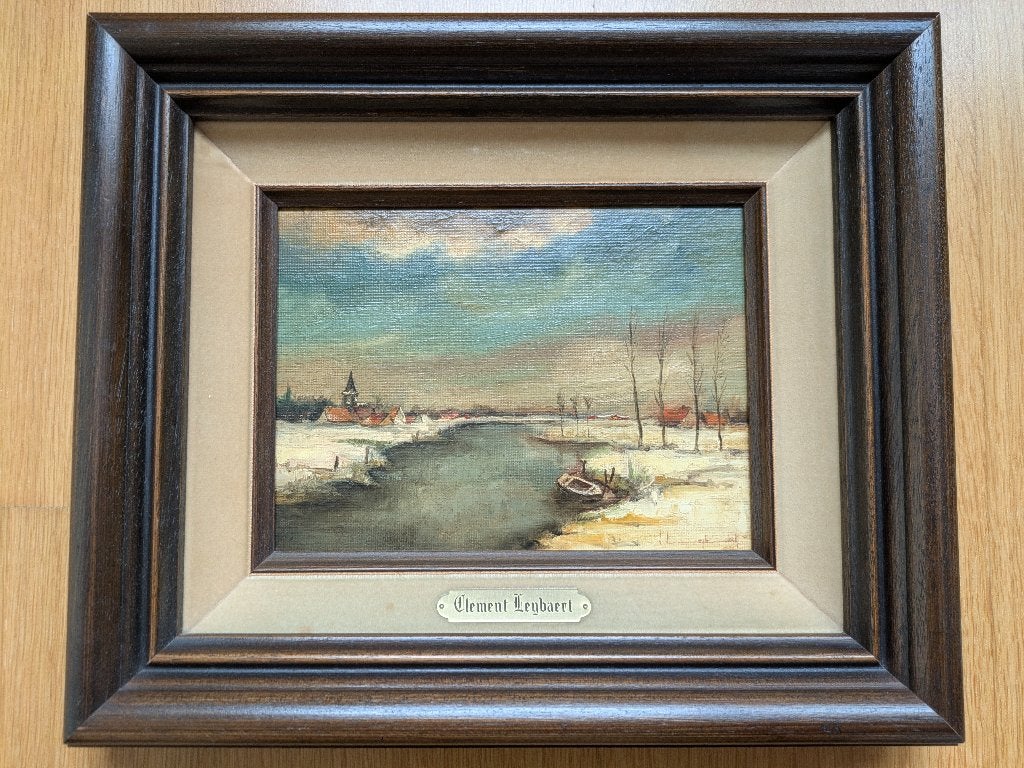 Schilderij Clement Leybaert, Paneel, Overige stijlen, Ophalen of Verzenden, Olieverf
