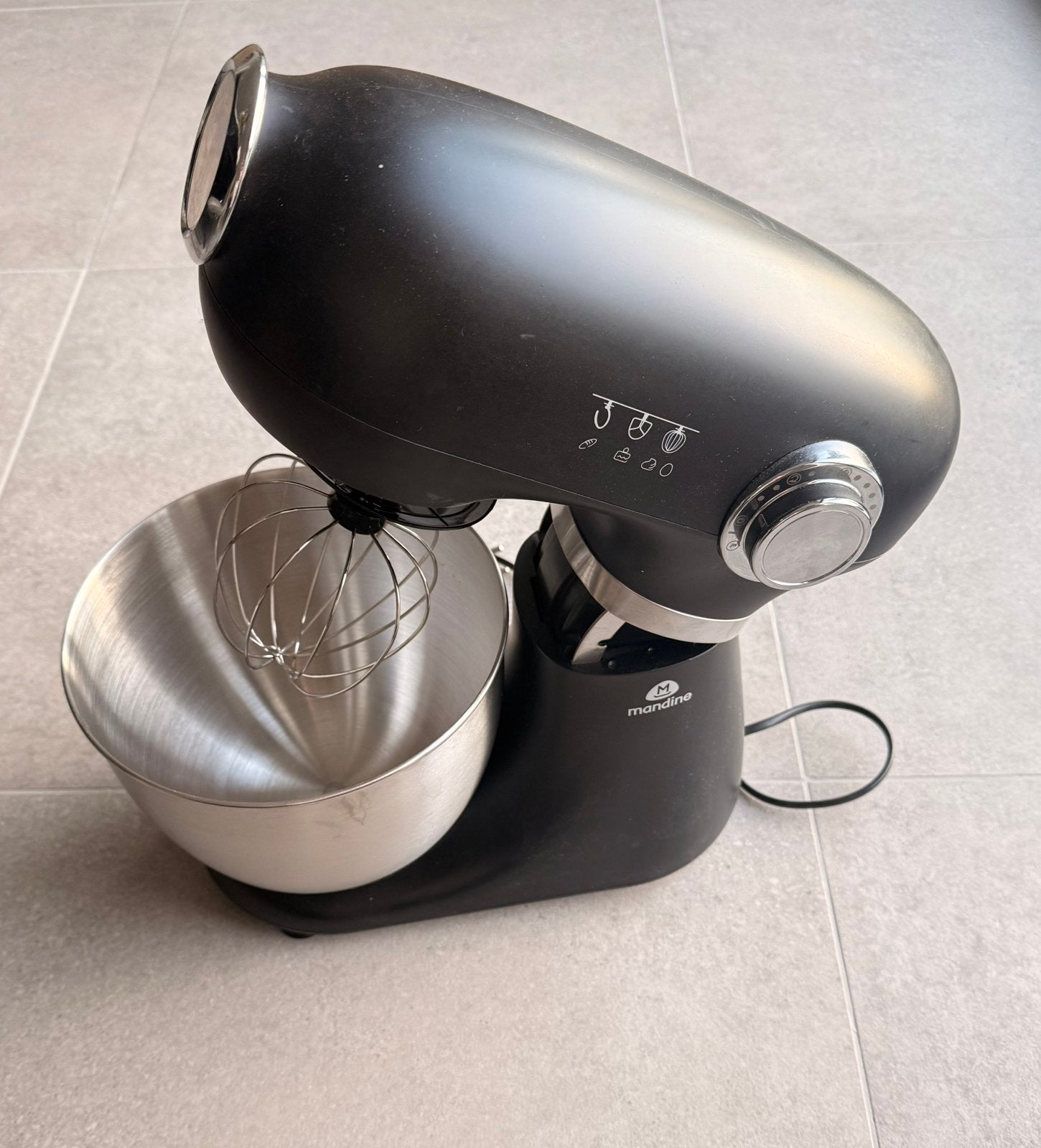 Mandine keukenrobot met accessoires – RVS mengkom, Electroménager, Mélangeurs de cuisine, Enlèvement ou Envoi, Comme neuf