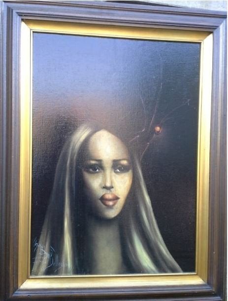 Johan van Belleghem: Jonge vrouw schilderij, Overige stijlen, Doek, Portret of Personen, Ophalen of Verzenden