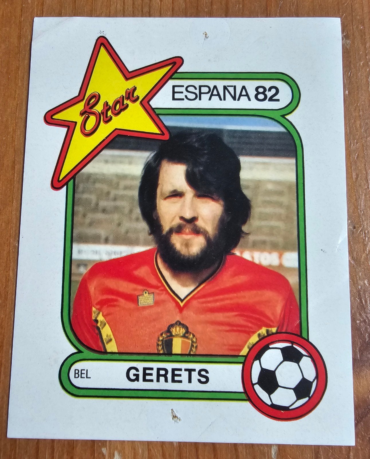 Panini's Stickers Eric Gerets Grote Sticker Voetbal België!, Ophalen of Verzenden, Gebruikt, Sticker