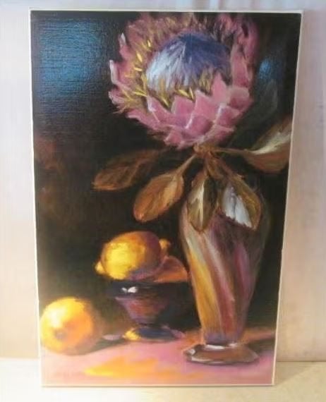 Belle œuvre d'art « Fleurs et fruits » - Shari White - 68x44, Enlèvement ou Envoi, Comme neuf, Imprimé, Création originale