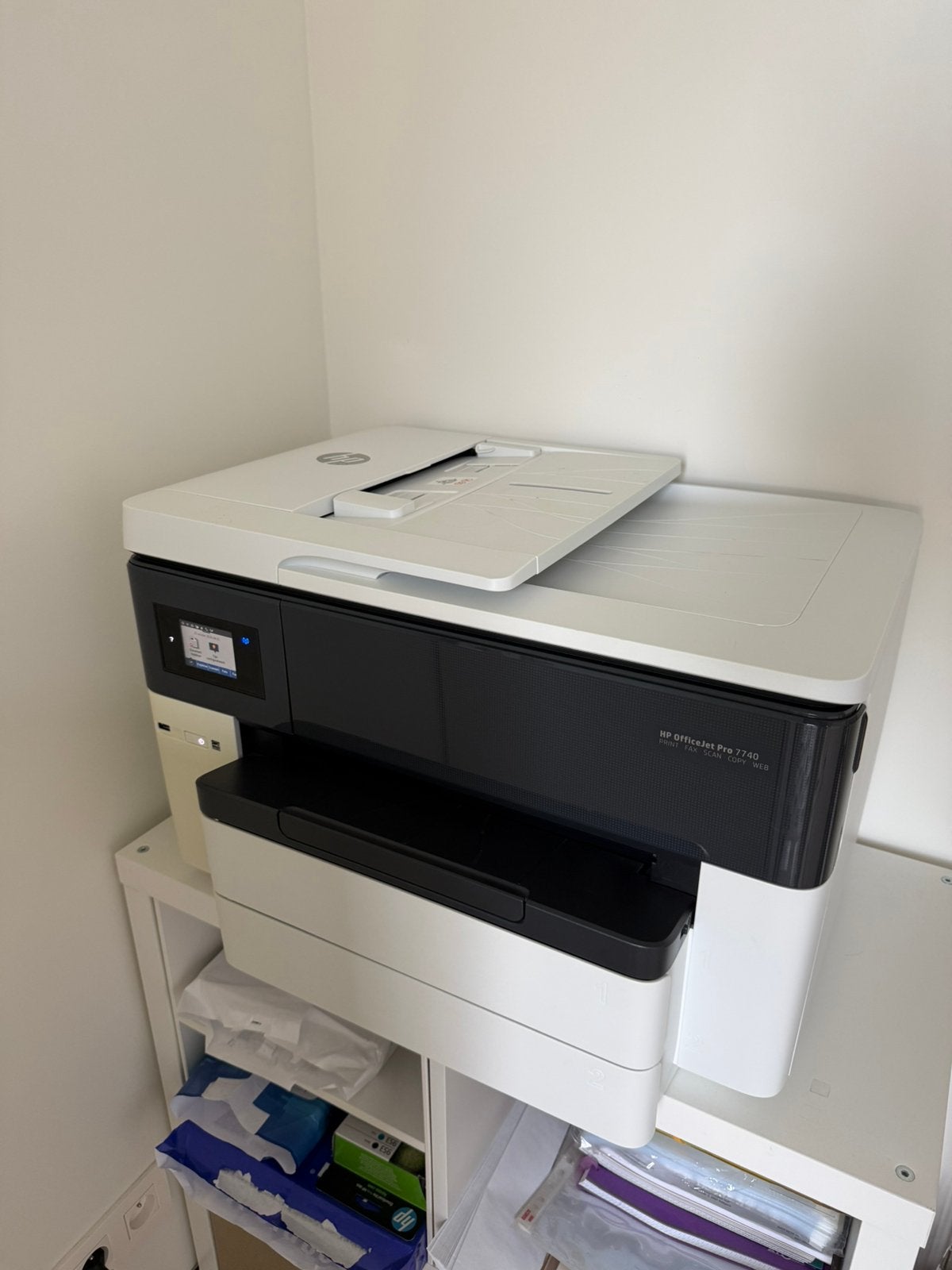 Printer HP OfficeJet Pro 7740 inclusief nieuwe cartridges, Computers en Software, Ophalen, Zo goed als nieuw, Printer