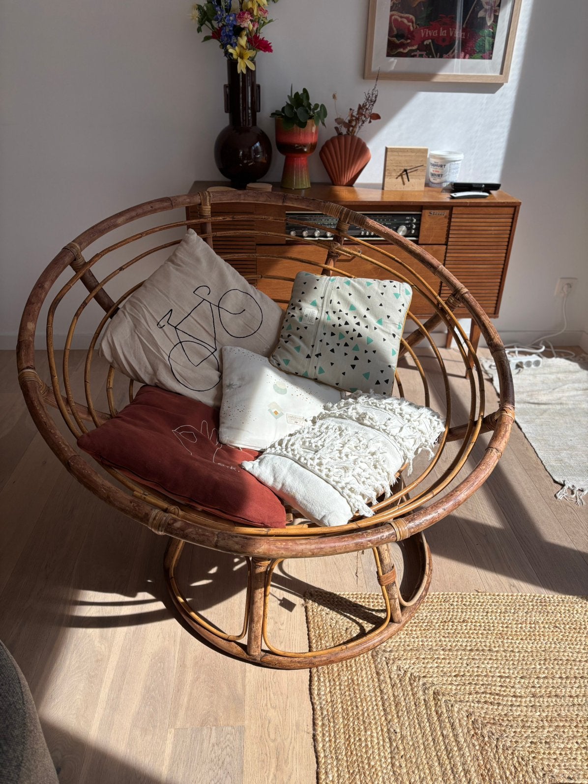 Rotan stoel, Huis en Inrichting, Stoelen, Ophalen, Gebruikt, Bruin, Riet of Rotan
