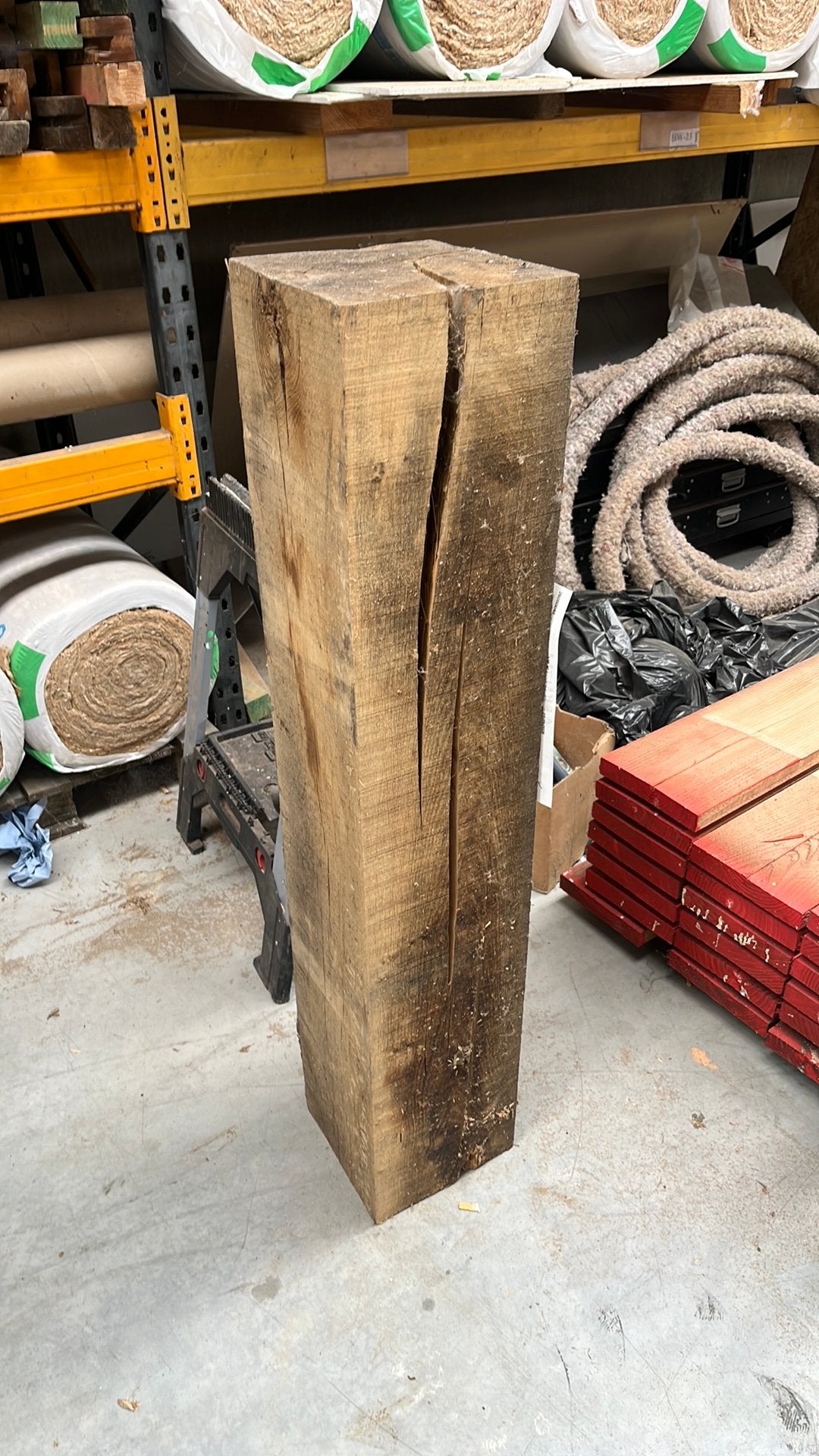 Eiken balk, Doe-het-zelf en Bouw, Hout en Planken, Ophalen, Eiken, Nieuw, 50 mm of meer