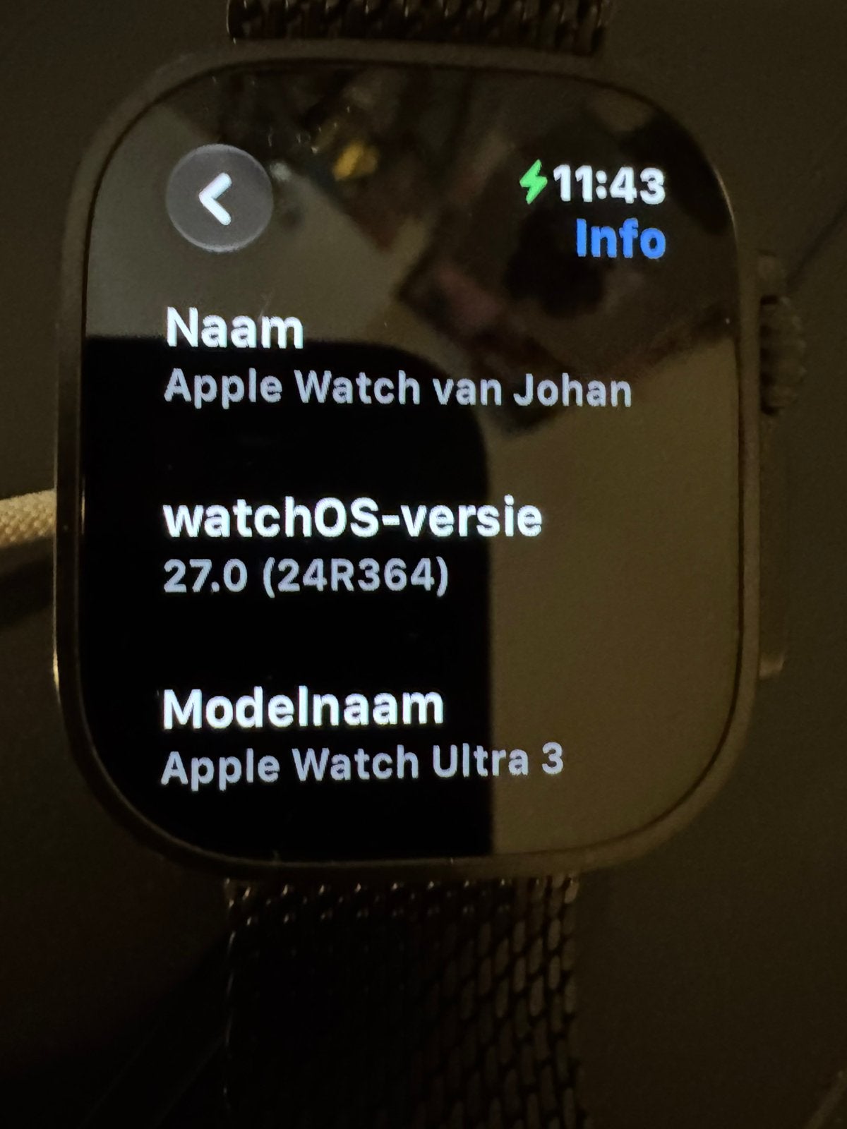 Apple watch Ultra 3 zwart milanees, Handtassen en Accessoires, Ophalen, Zo goed als nieuw, Zwart