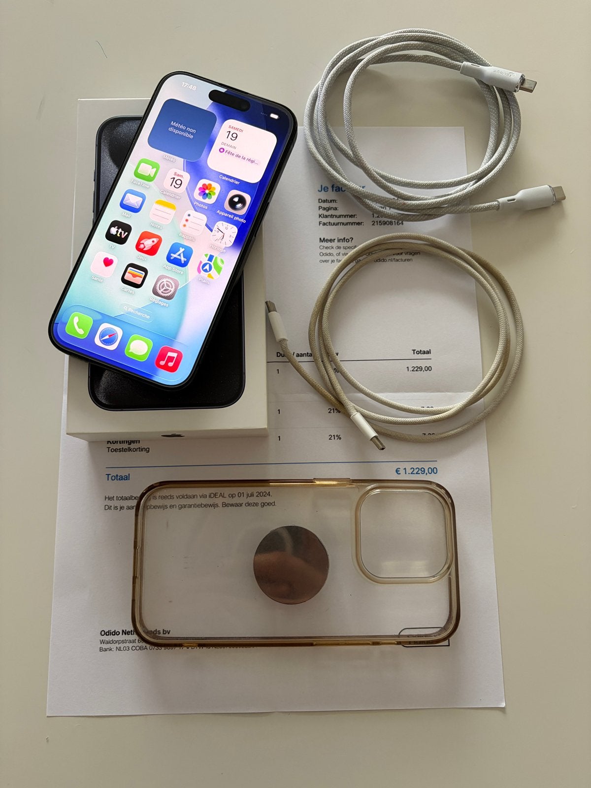 iPhone 15 Pro - Bleu Titane, Telecommunicatie, Ophalen, 86 %, Blauw, Zonder simlock