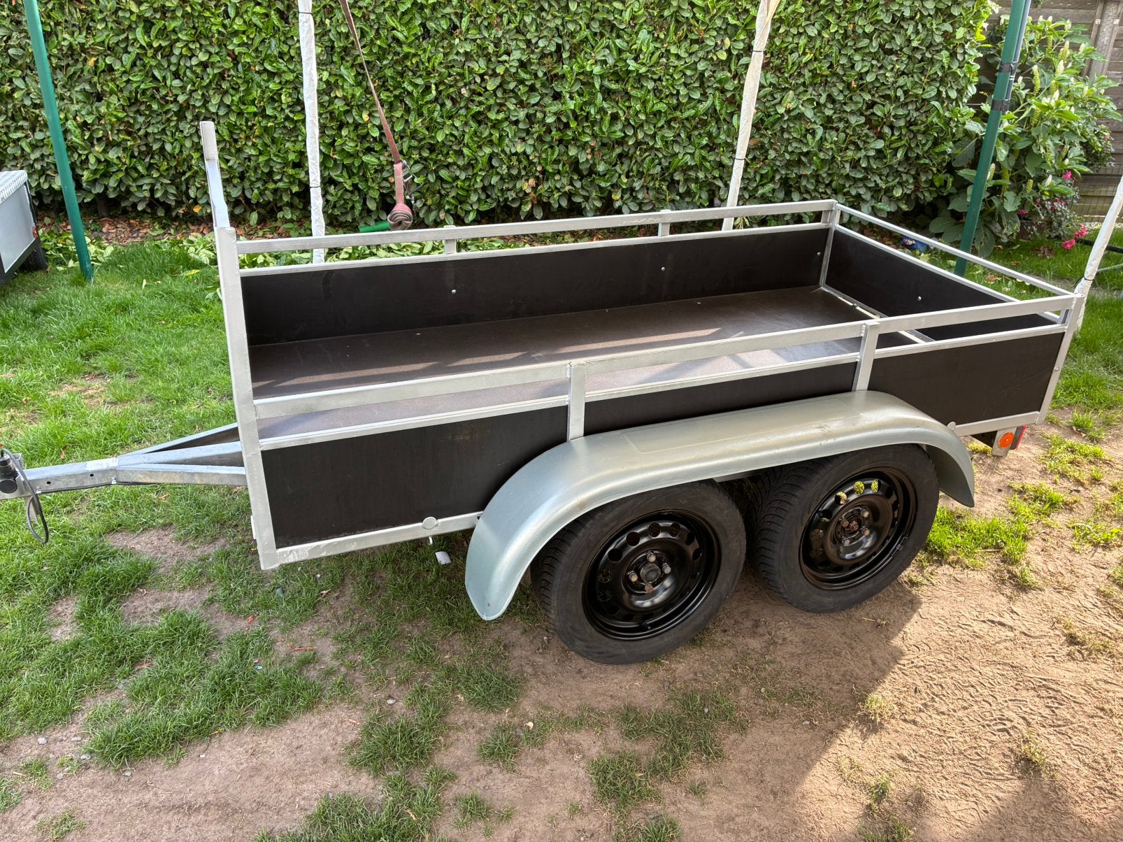 Aanhangwagen dubbelas 2.5m op 1.25, Auto diversen, Aanhangers en Bagagewagens, Zo goed als nieuw, Ophalen