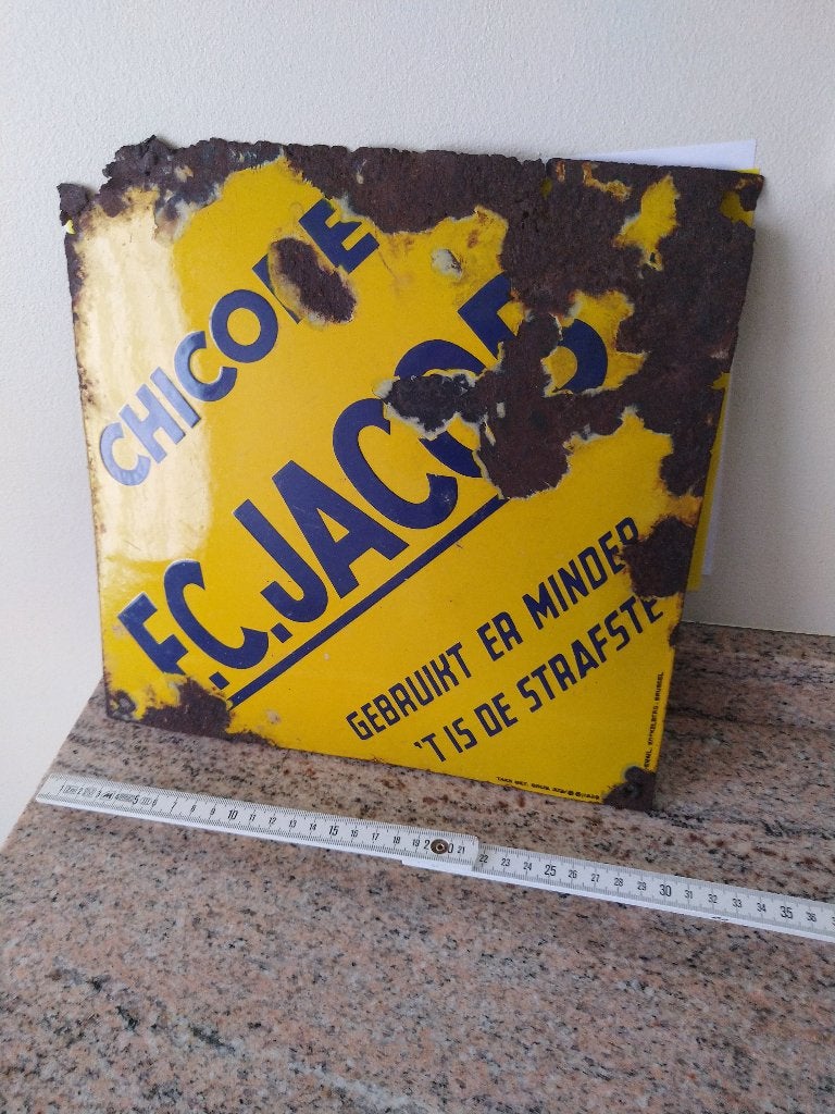 Plaque émaillée, Enlèvement ou Envoi, Utilisé, Panneau publicitaire