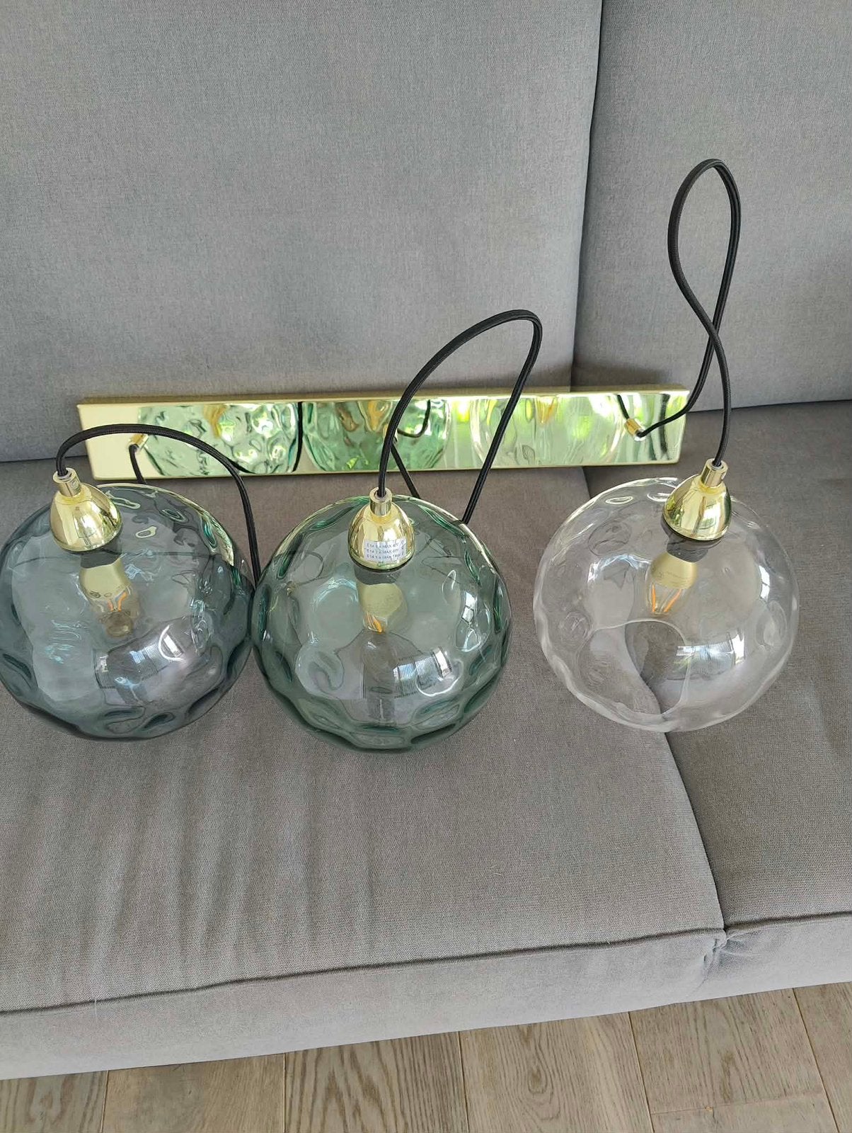 Hanglamp glazen bollen, Ophalen, Zo goed als nieuw