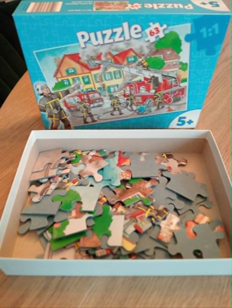 Brandweer puzzel 63 stuks, Enlèvement, Plus de 50 pièces, Utilisé, 4 à 6 ans