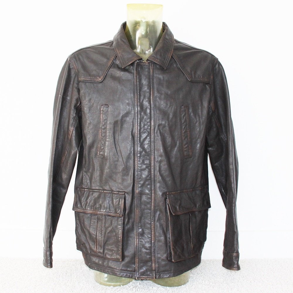 Mooie Vintage Leren Fat Face Jas (XL) € 50,-, Bruin, Verzenden, Fat Face, Maat 56/58 (XL)