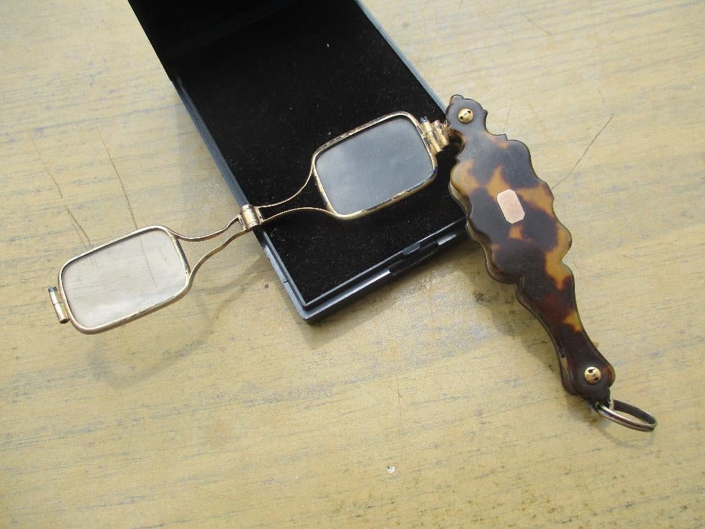 lorgnons binocles lunette face a main en argent vermeil, Enlèvement, Argent