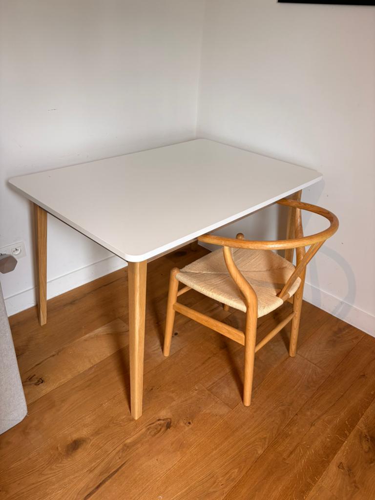 Houte tafel, Ophalen, Gebruikt, 100 tot 150 cm, Vierkant