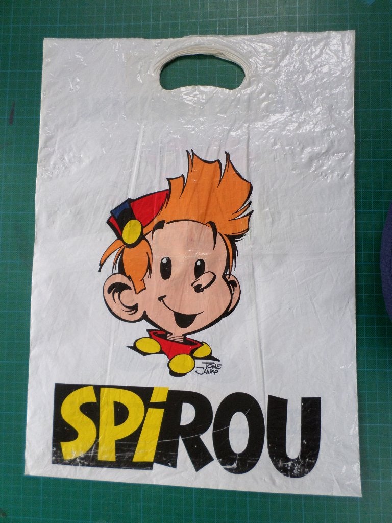 Spirou et petit Spirou - sac plastique - 1997, Collections, Personnages de BD, Enlèvement ou Envoi, Gaston ou Spirou, Utilisé