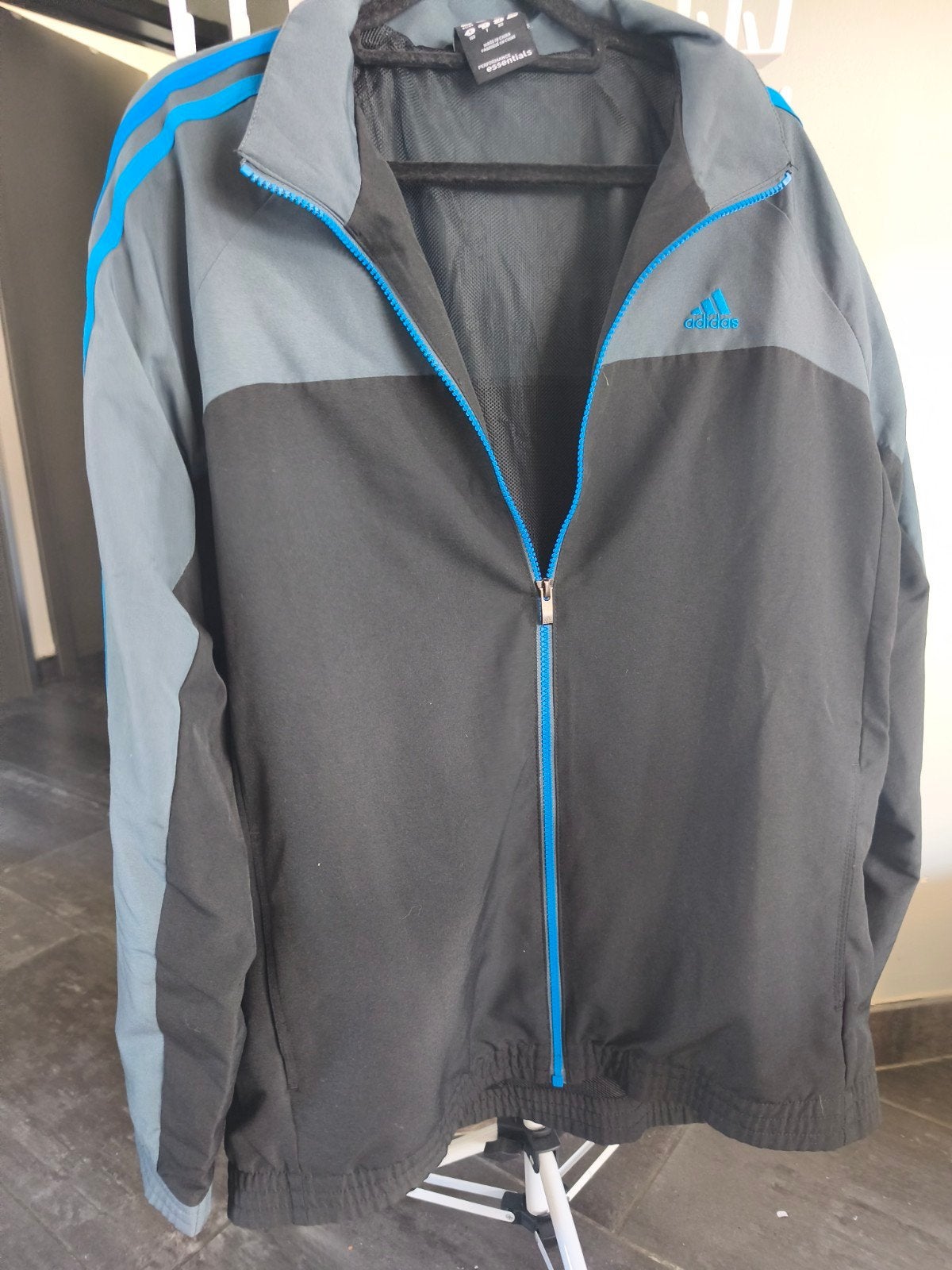 Veste Adidas Performance Essentials ClimaLite noire/grise, Ophalen of Verzenden, Blauw