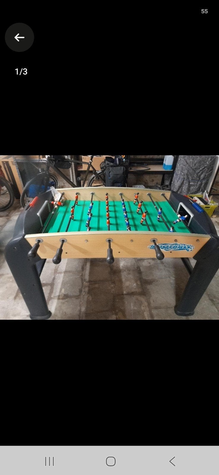 Speelgoed voetbaltafel, Ophalen