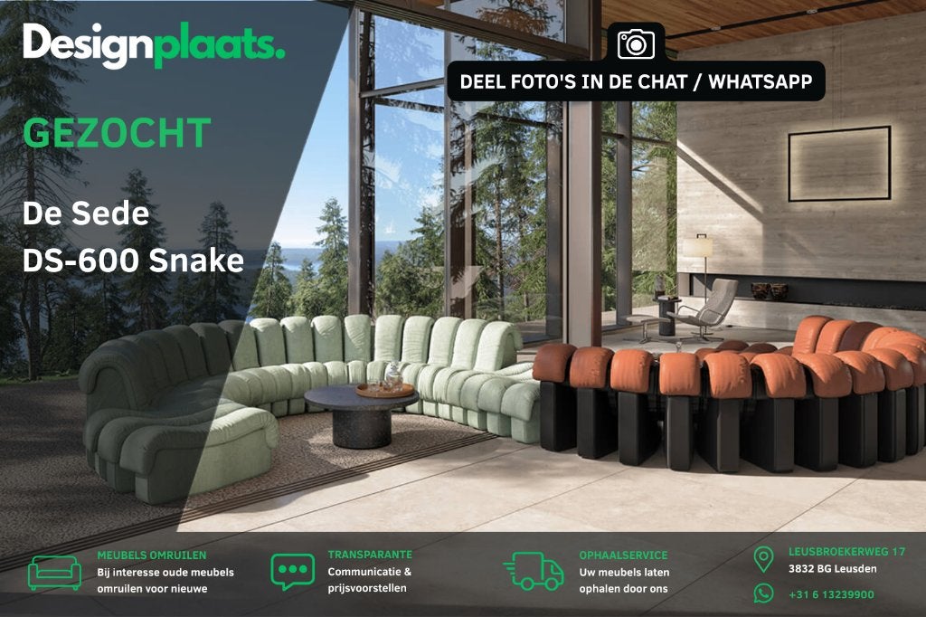 RECHERCHÉ: De Sede DS-600 Snake — Achat immédiat, Enlèvement ou Envoi, Tissus, Bankstel Bank Zetels Sofa Hoekbank Design bank