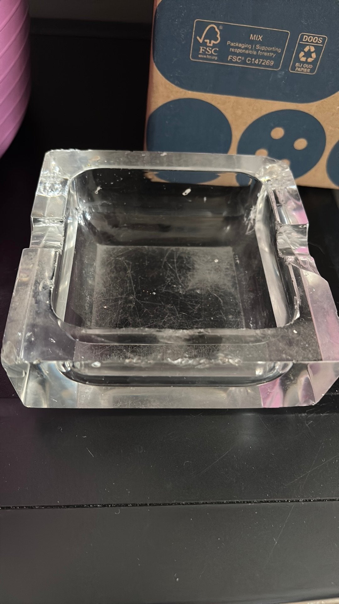 Large glass ash tray, Ophalen, Gebruikt