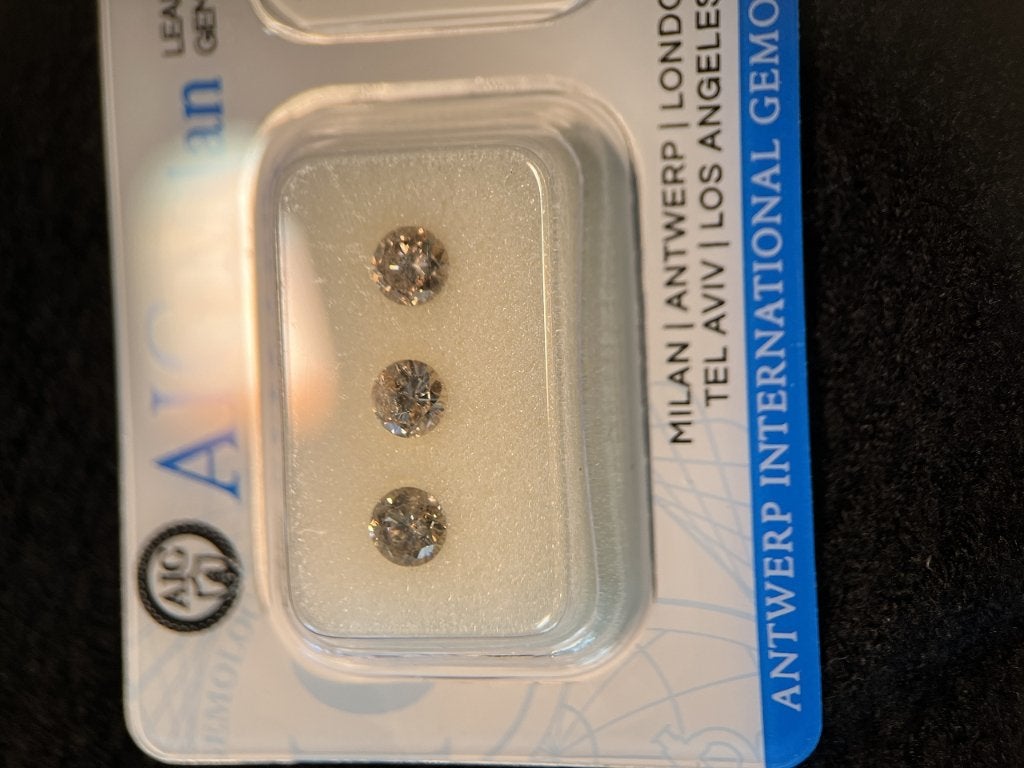 AIG Gecertificeerde Bruine Diamanten - 0.92 Cts, Handtassen en Accessoires, Ophalen of Verzenden, Nieuw