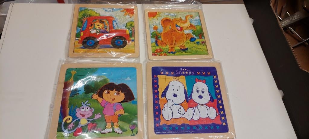 4 houten legpuzzels, Kinderen en Baby's, Speelgoed | Kinderpuzzels, Ophalen of Verzenden