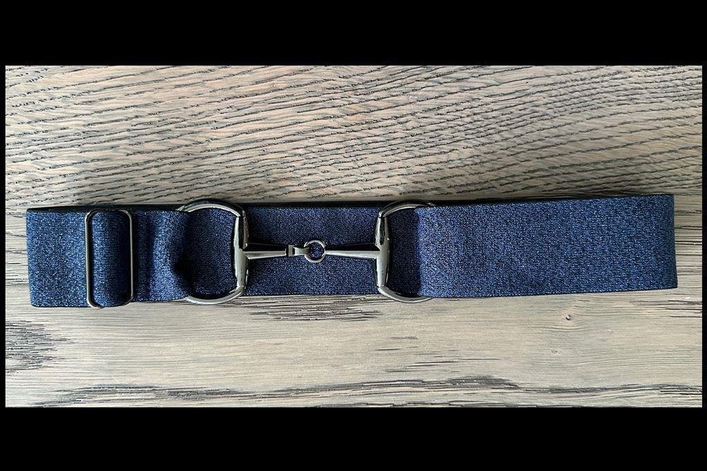 Glitter Navy - Zwart - Paardrij Riem - Trensriem - Paardrijr, Dieren en Toebehoren, Paardrijkleding, Ophalen of Verzenden, Nieuw