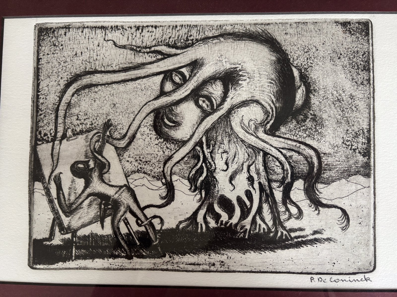 Ets van René de Coninck, Antiek en Kunst, Kunst | Etsen en Gravures, Ets, Gesigneerd, Flora en Fauna, 1950 - 1999, Ophalen of Verzenden