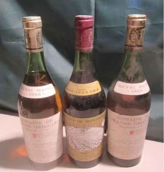 3x Vins du Jura - Henri Maire 1632 domaine de Montfort, Enlèvement ou Envoi, Pleine, Comme neuf, Vin rouge