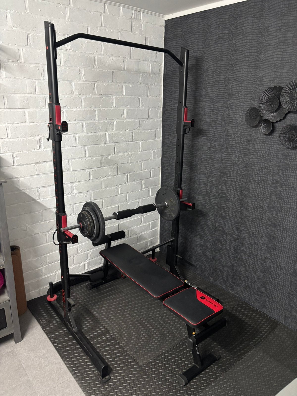 Squad/bench rek, Sport en Fitness, Ophalen, Zo goed als nieuw, Halterschijven