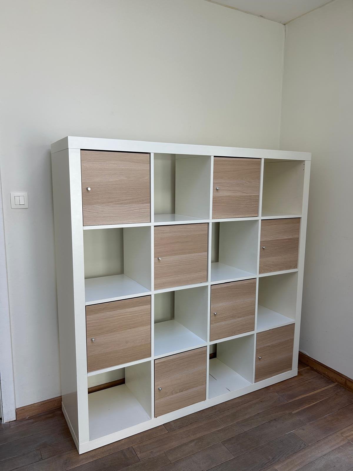 kallax ikea kast met houten deurtjes, Huis en Inrichting, Kasten | Boekenkasten, Ophalen, 100 tot 150 cm, 100 tot 150 cm, Zo goed als nieuw
