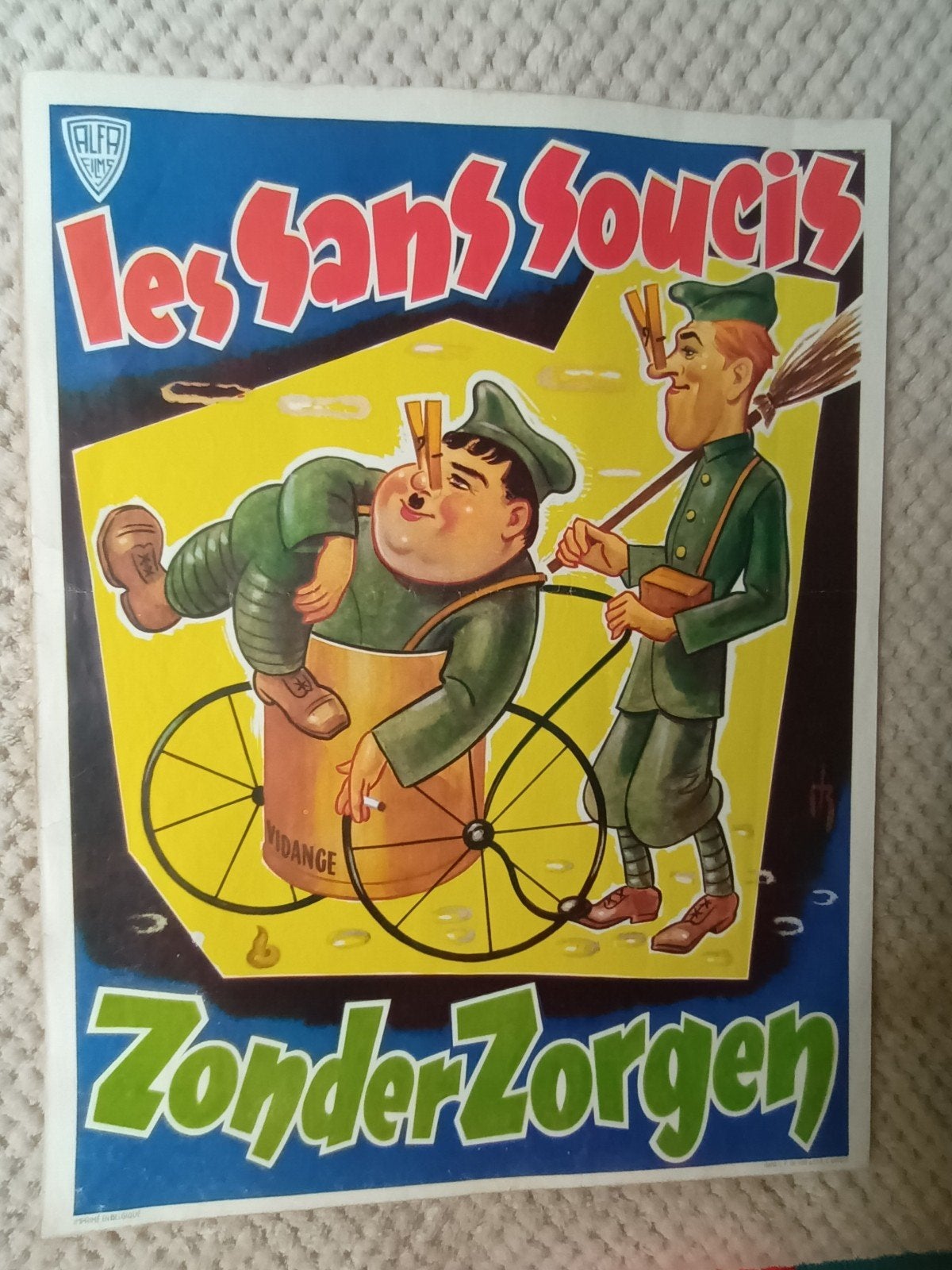 filmposter zoder zorgen, Verzamelen, Gebruikt, Rechthoekig Liggend, Ophalen of Verzenden, A1 t/m A3