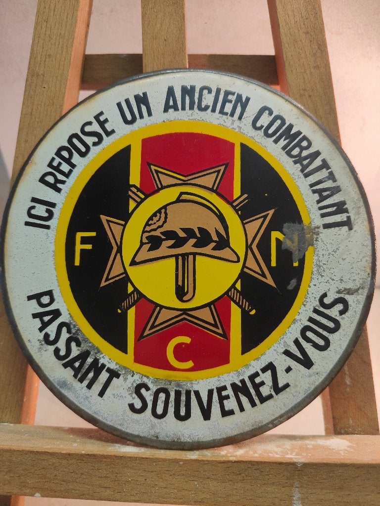 plaque ici repose un ancien combattant, Collections, Objets militaires | Général, Enlèvement ou Envoi