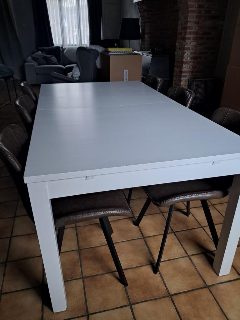 Tafel met verlengstukken zonder stoelen., Huis en Inrichting, Tafels | Eettafels, Ophalen