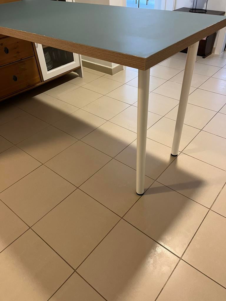 Planche de bureau avec 2 pieds en métal IKEA, Ophalen, Gebruikt, Metaal