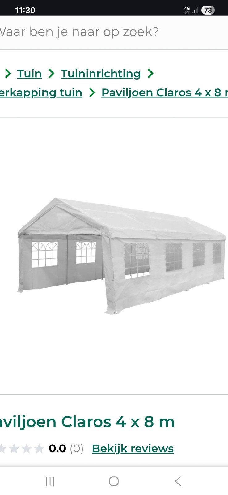 partytent 4x8m, Tuin en Terras, Ophalen, Partytent