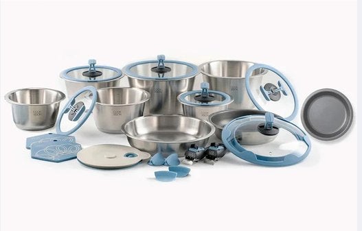 Batterie de casseroles haut de gamme Cookvision (24 pièces), Neuf, Inox, Enlèvement ou Envoi, Compatible lave-vaisselle